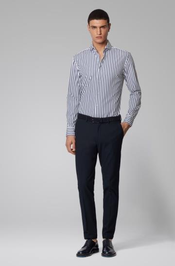 Koszula BOSS Slim Fit Głęboka Niebieskie Męskie (Pl10615)